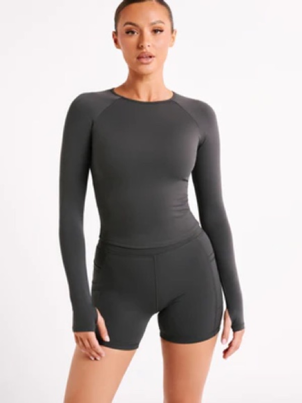 Meshki Venus Long Sleeve Top - Charcoal